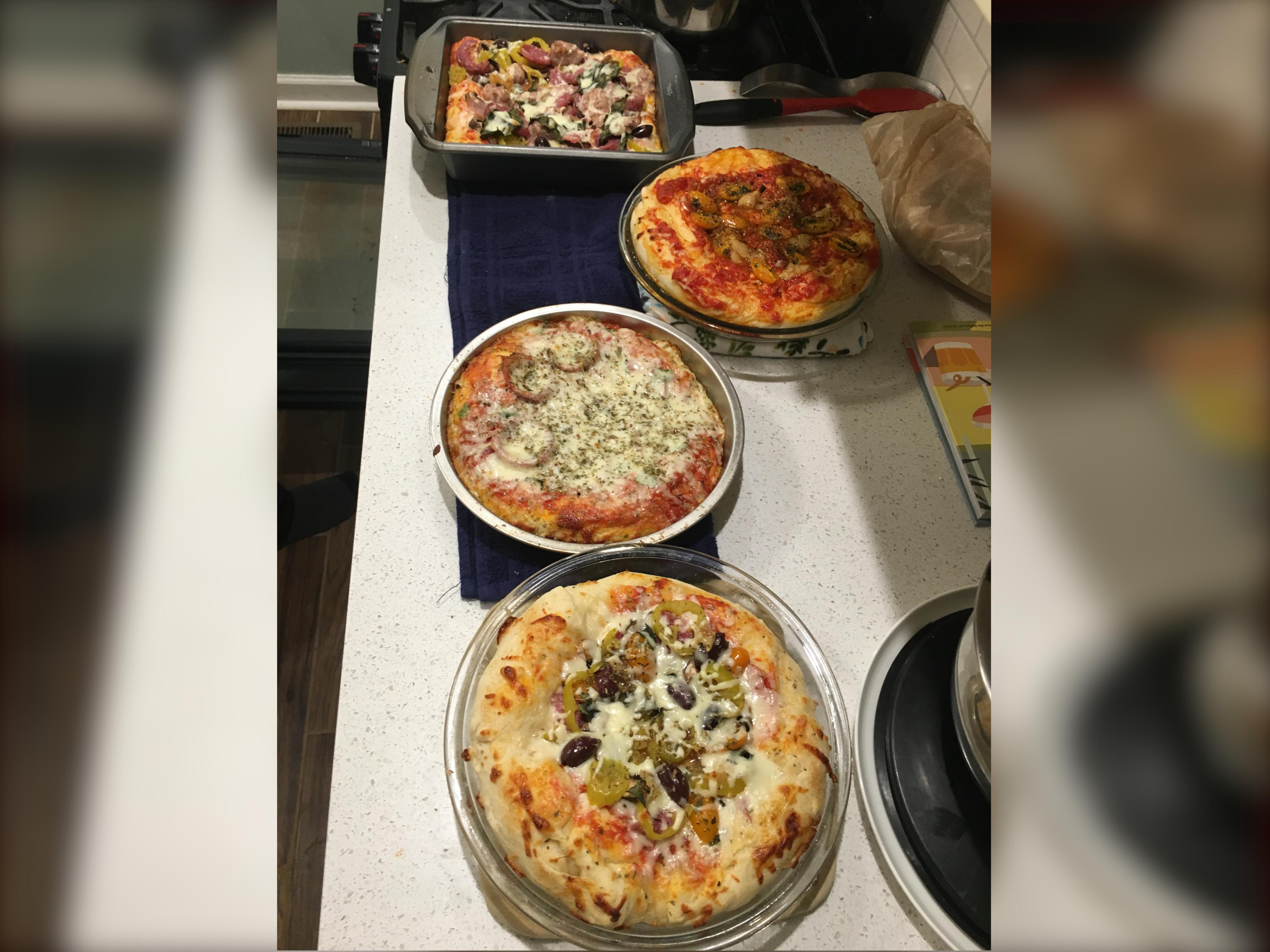 A picture of our pizzas