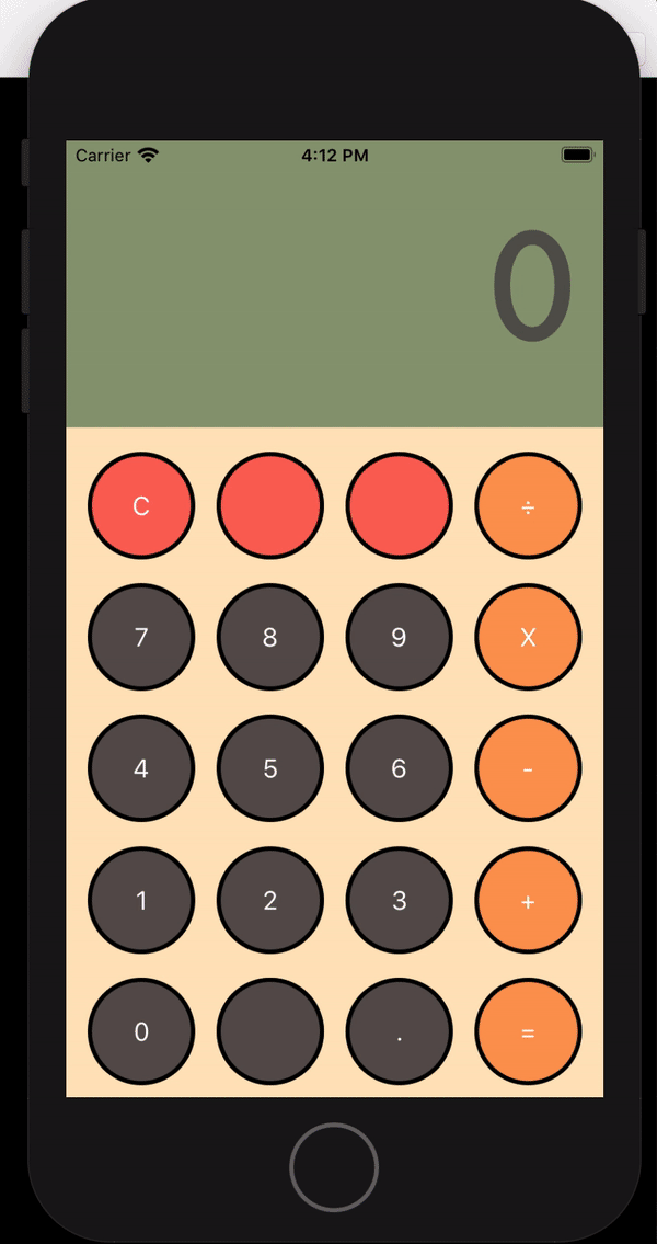A demo gif of my calculator app