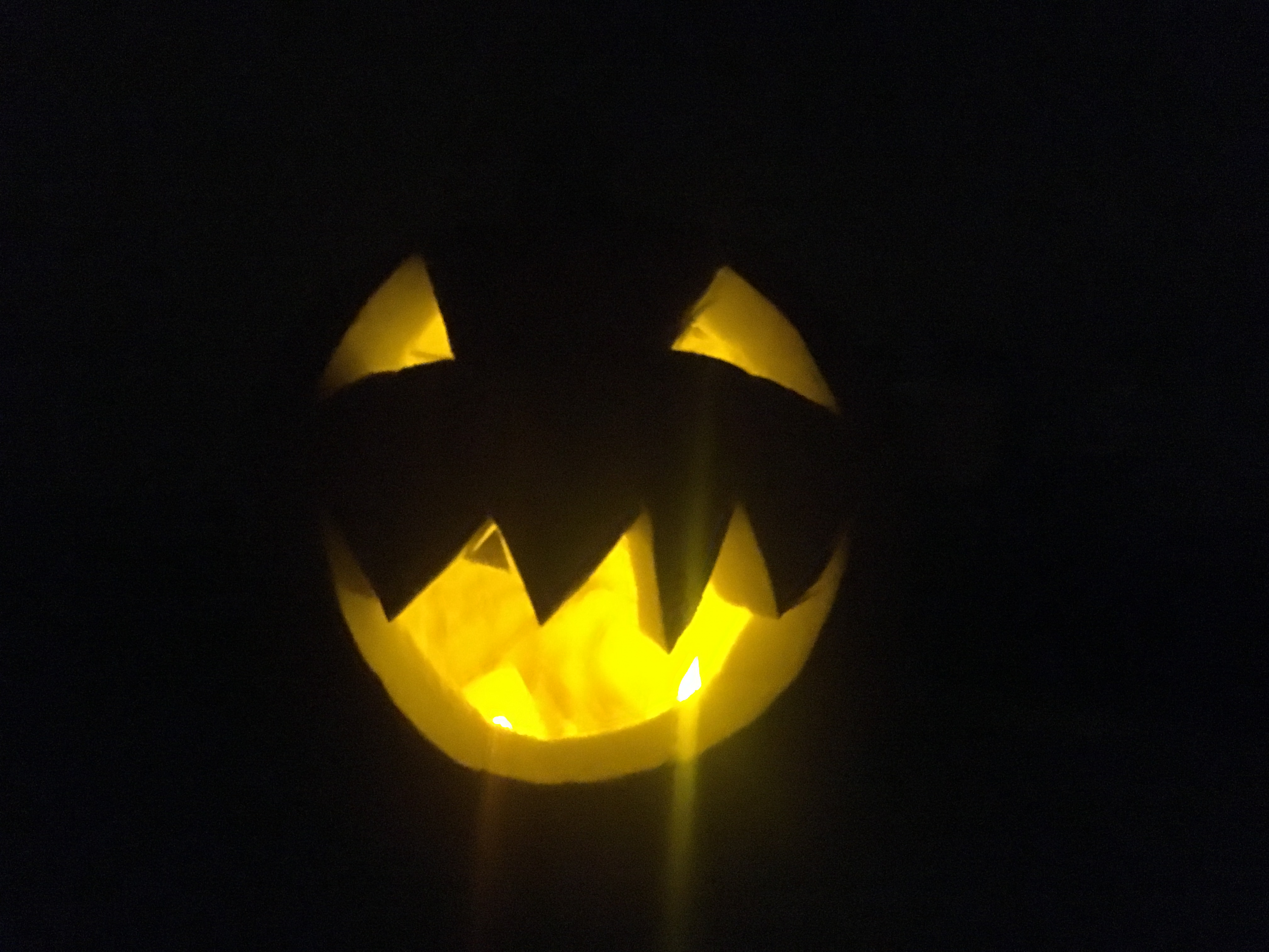 A glowing pumpkin